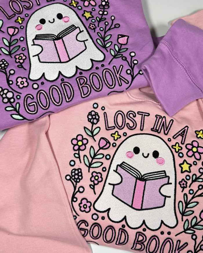 Lost in a Good Book Embroidered Sweatshirt