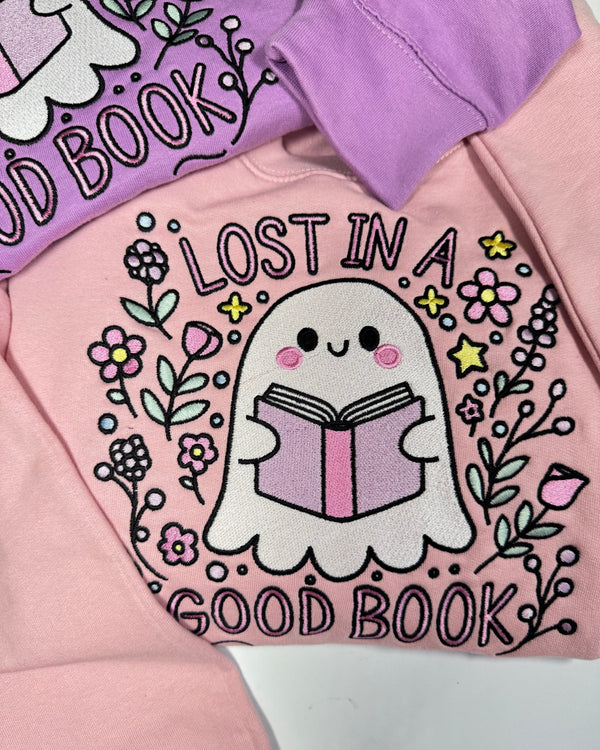 Lost in a Good Book Embroidered Sweatshirt