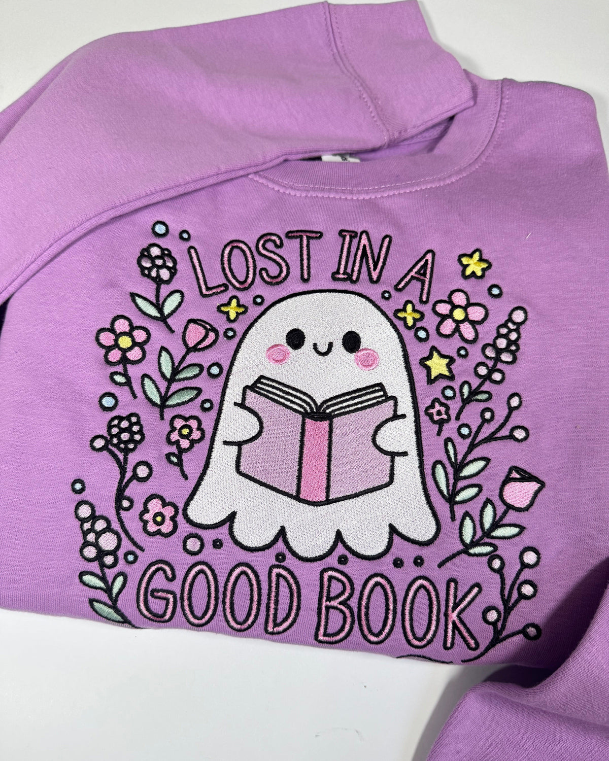 Lost in a Good Book Embroidered Sweatshirt