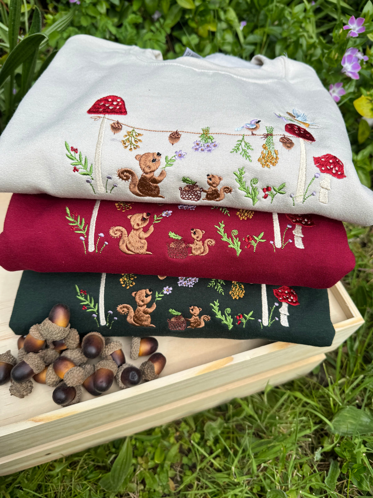 Magic Squirrel Party Embroidered Sweatshirt
