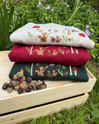Magic Squirrel Party Embroidered Sweatshirt