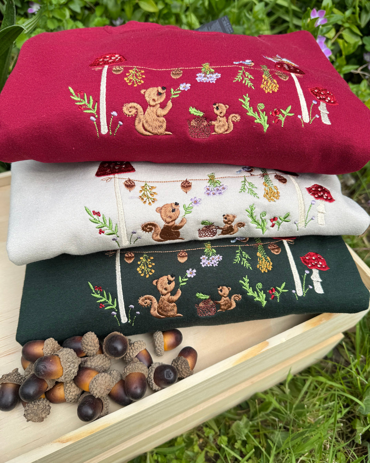 Magic Squirrel Party Embroidered Sweatshirt