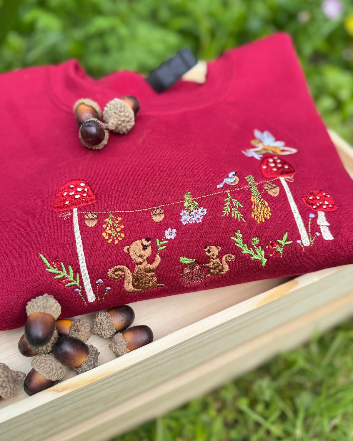 Magic Squirrel Party Embroidered Sweatshirt