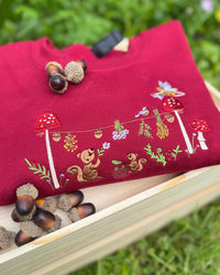 Magic Squirrel Party Embroidered Sweatshirt