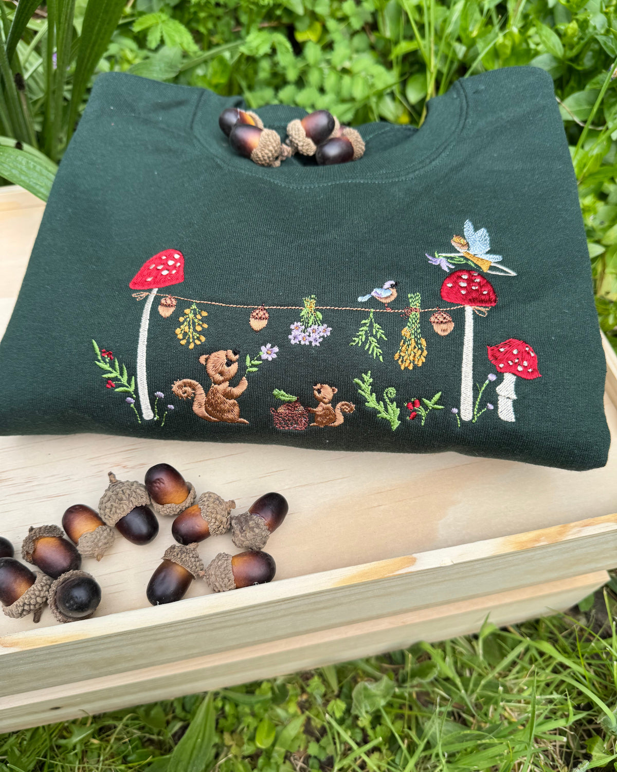Magic Squirrel Party Embroidered Sweatshirt