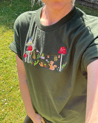Magic Squirrel Party Embroidered T-Shirt