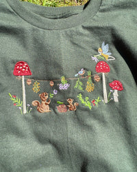 Magic Squirrel Party Embroidered T-Shirt