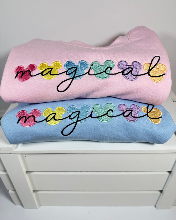 Magical Mickey Pastel Embroidered Sweatshirt