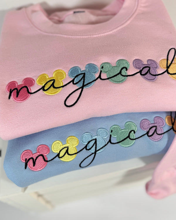Magical Mickey Pastel Embroidered Sweatshirt