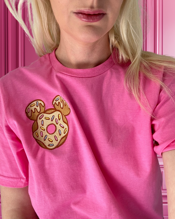 Mickey Donut Embroidered T-Shirt