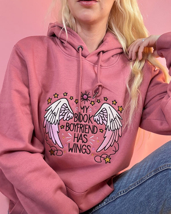 My Book Boyfriend has Wings Premium Embroidered Sweatshirt