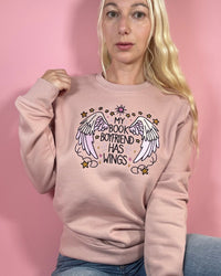 My Book Boyfriend has Wings Premium Embroidered Sweatshirt