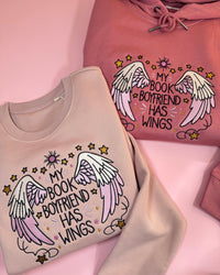 My Book Boyfriend has Wings Premium Embroidered Sweatshirt 5