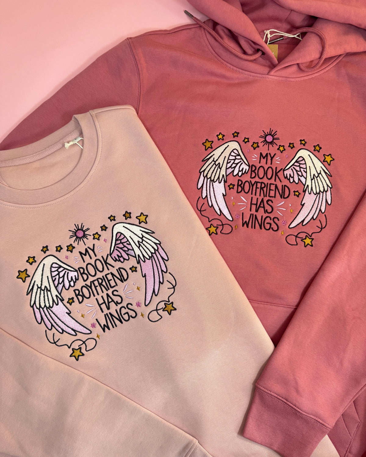 My Book Boyfriend has Wings Premium Embroidered Sweatshirt