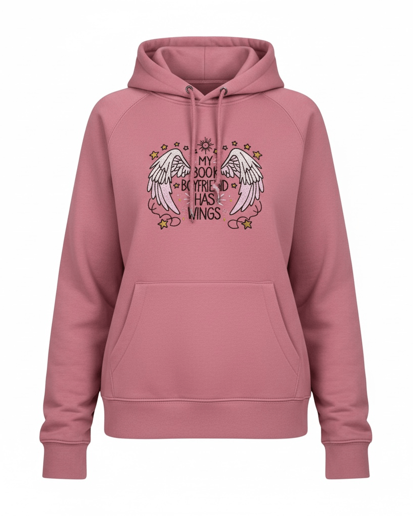My Book Boyfriend has Wings Premium Embroidered Sweatshirt