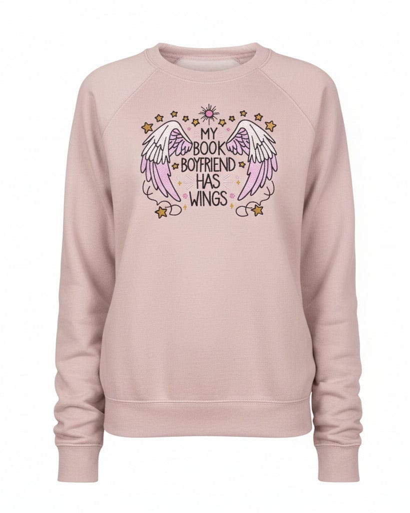 My Book Boyfriend has Wings Premium Embroidered Sweatshirt
