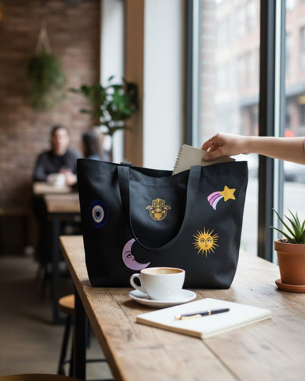 Personalised Black Tote Bag