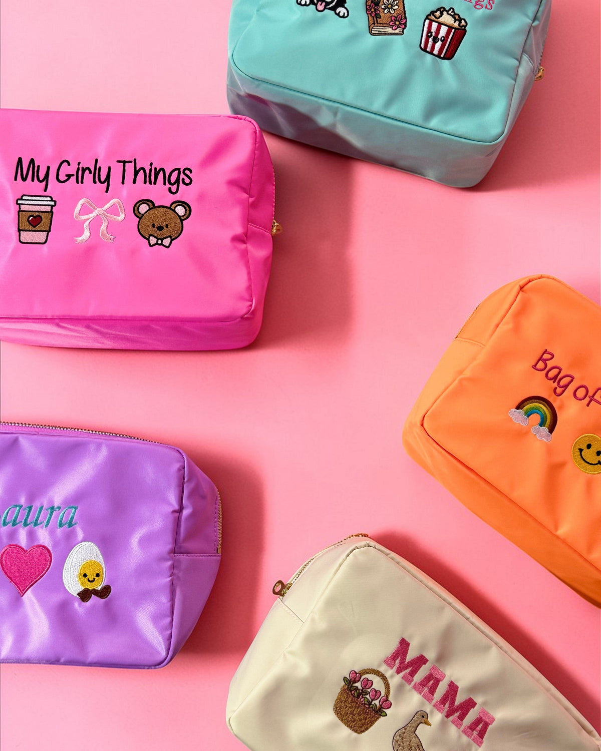Personalised Cosmetic Bags www.stitchandsmile.co.uk