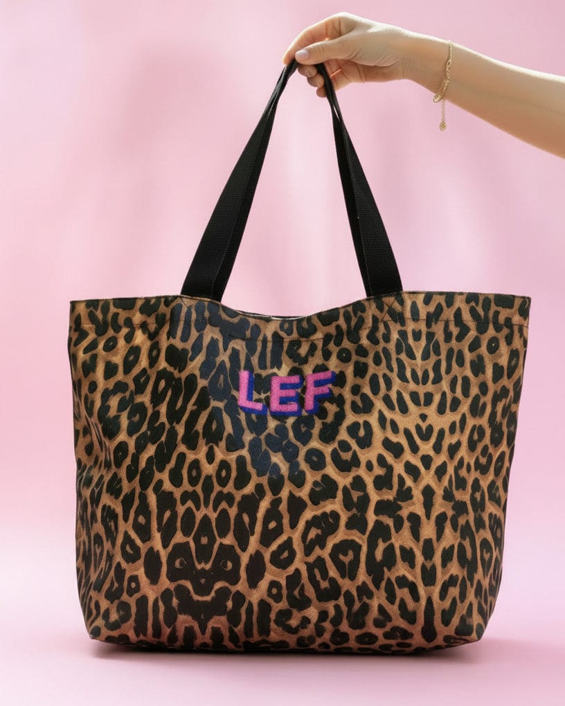 Personalised Leopard Tote Bag