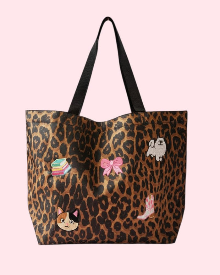 Personalised Leopard Tote Bag by Stitch and Smile