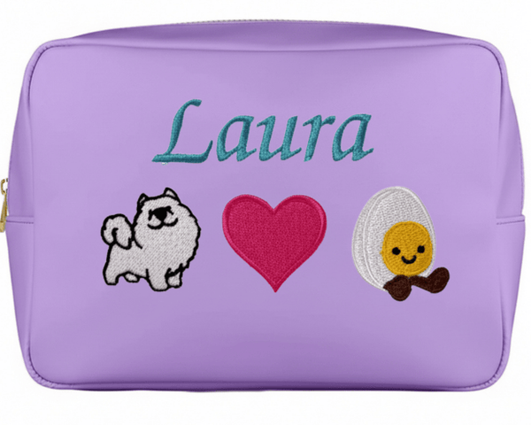 Personalised Lilac Cosmetic Pouch