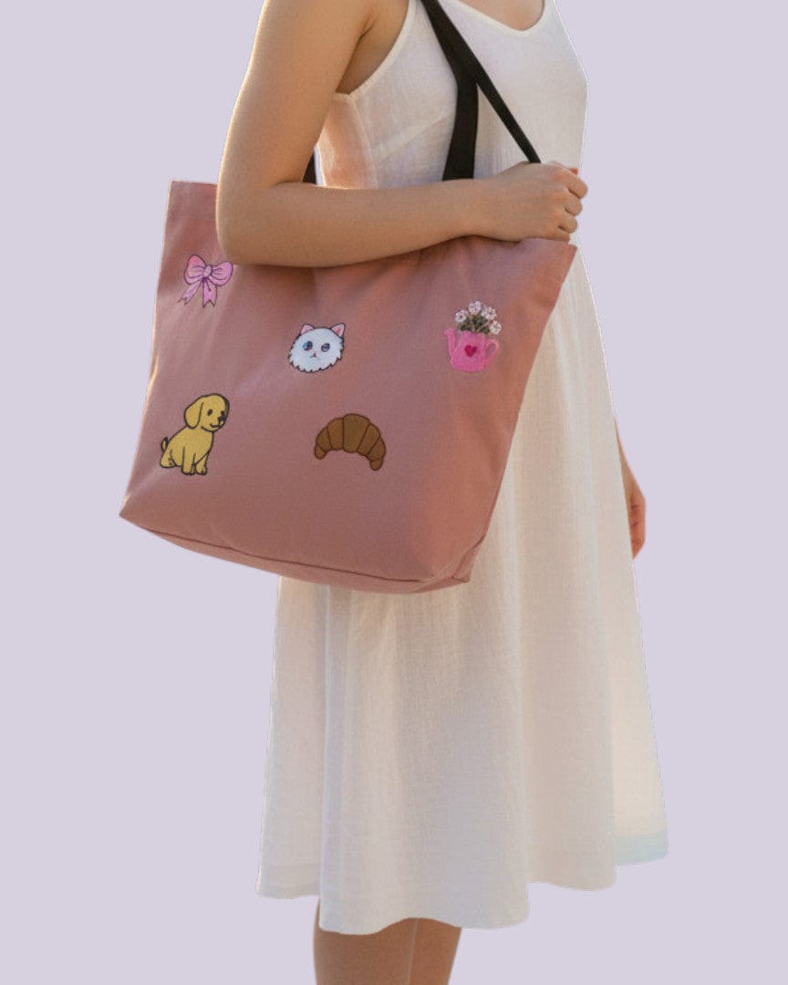 Personalised Rose Pink Tote Bag