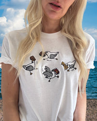 Silly Seagull Embroidered T-shirt