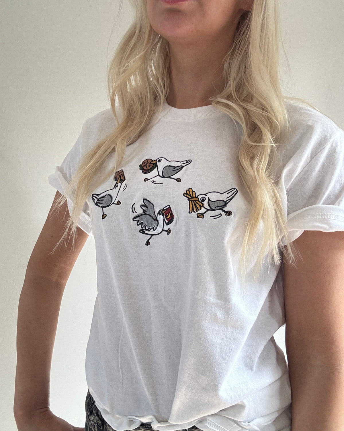 Silly Seagull Embroidered T-shirt