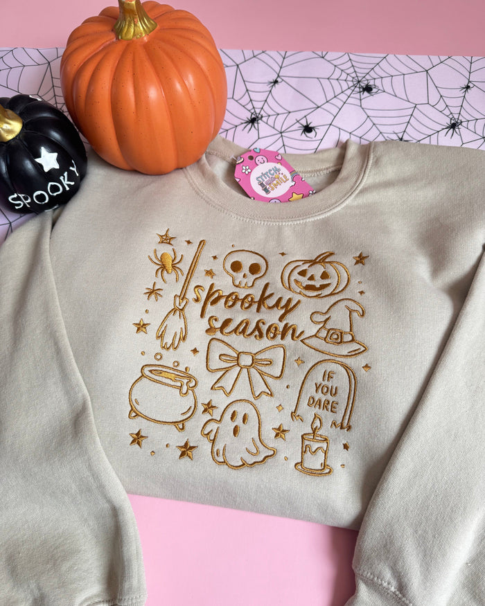 Spooky Season Icons Embroidered Sweatshirt