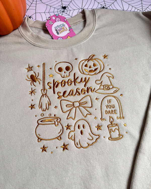 Spooky Season Icons Embroidered Sweatshirt
