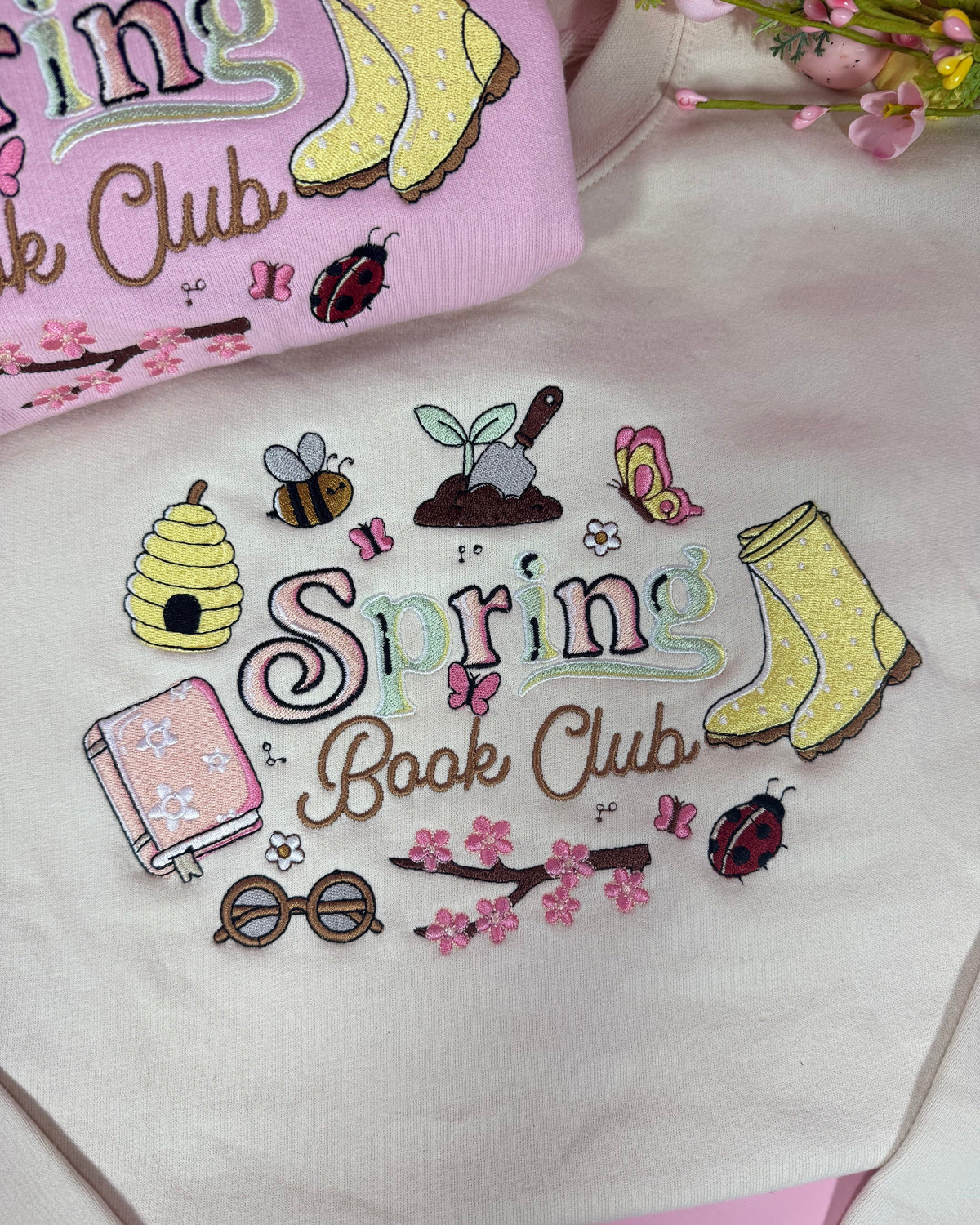 Spring Readers Club Embroidered Sweatshirt