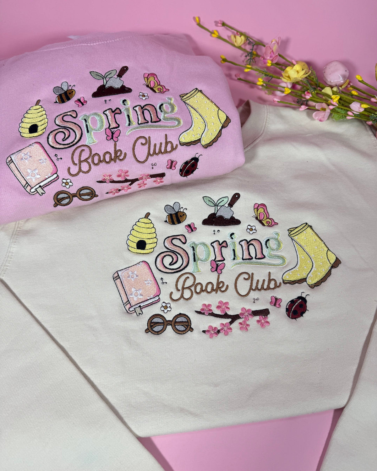 Spring Readers Club Embroidered Sweatshirt