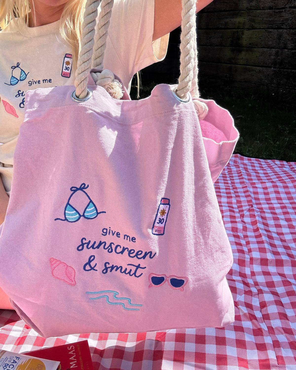 Sunshine & Smut Beach Bag at Stitch & Smile