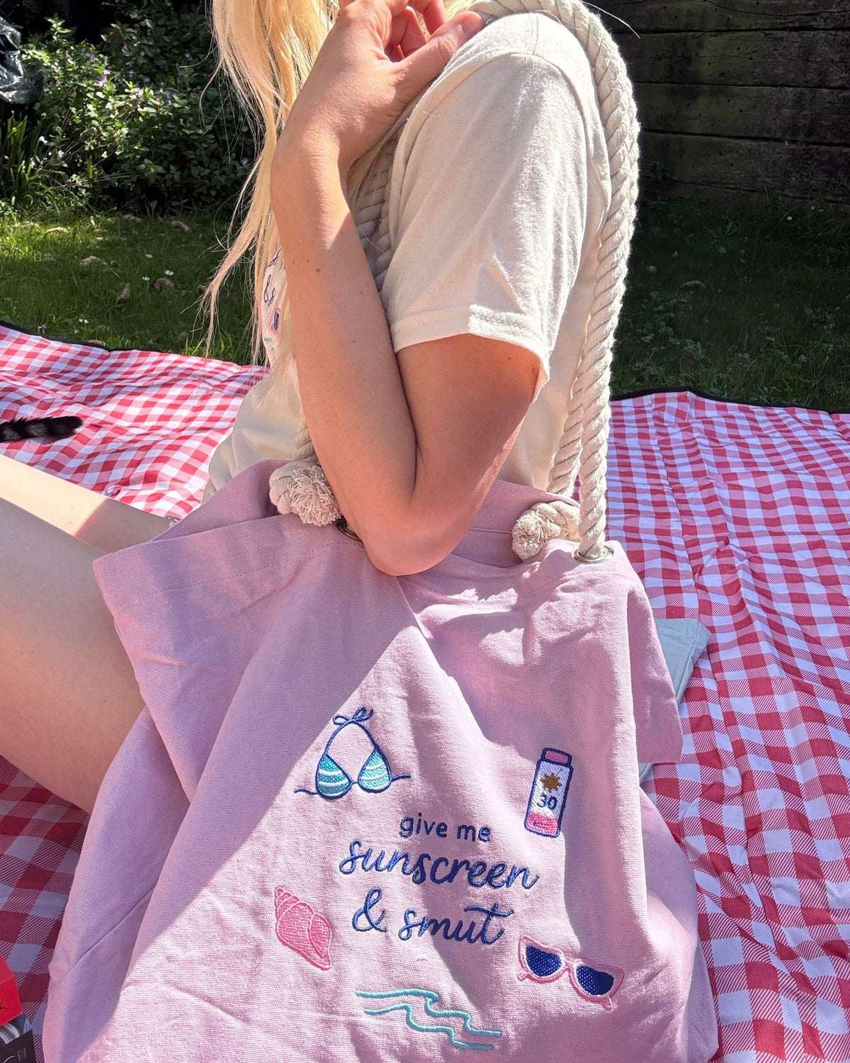 Sunshine & Smut Beach Bag at Stitch & Smile