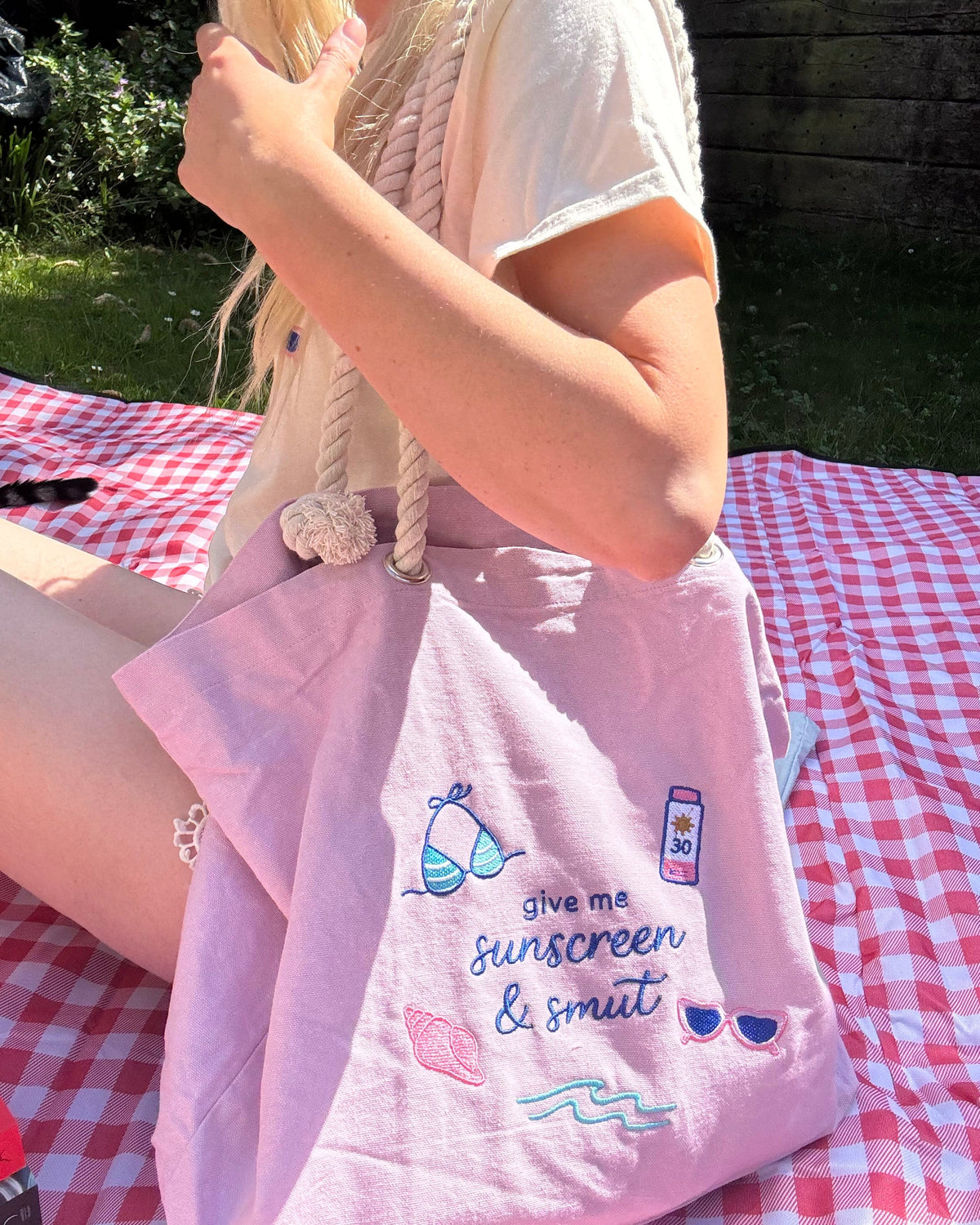 Sunshine & Smut Beach Bag at Stitch & Smile
