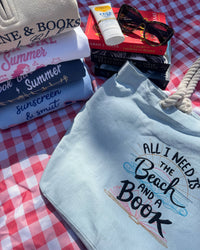 The Beach and a Book Beach Bag by Stitch & Smile