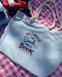 The Beach and a Book Beach Bag by Stitch & Smile