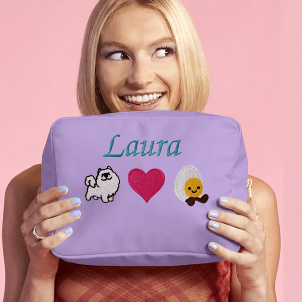 Personalised Lilac Cosmetic Pouch