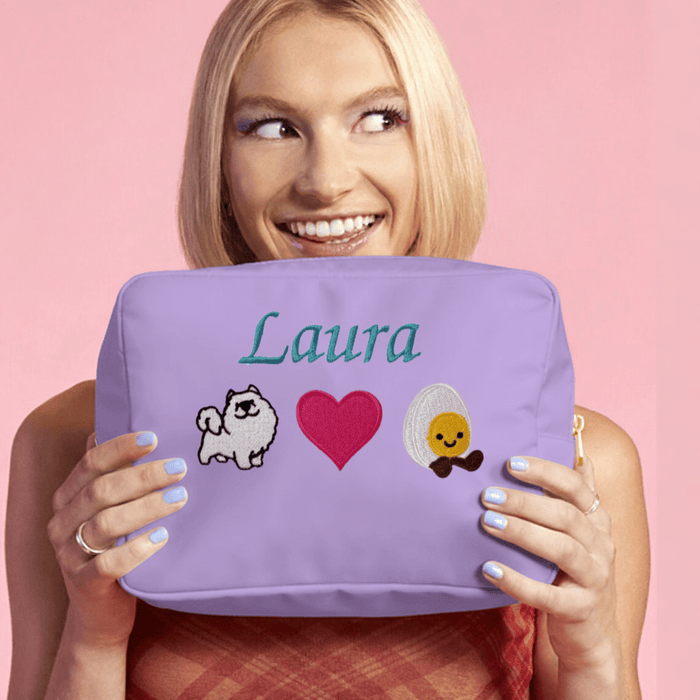 Personalised Lilac Cosmetic Pouch