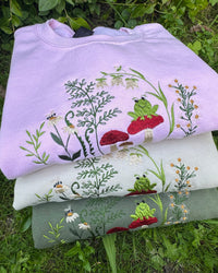Whimsical Frog and Toadstools Sweatshirt