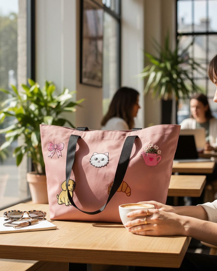 Personalised Rose Pink Tote Bag