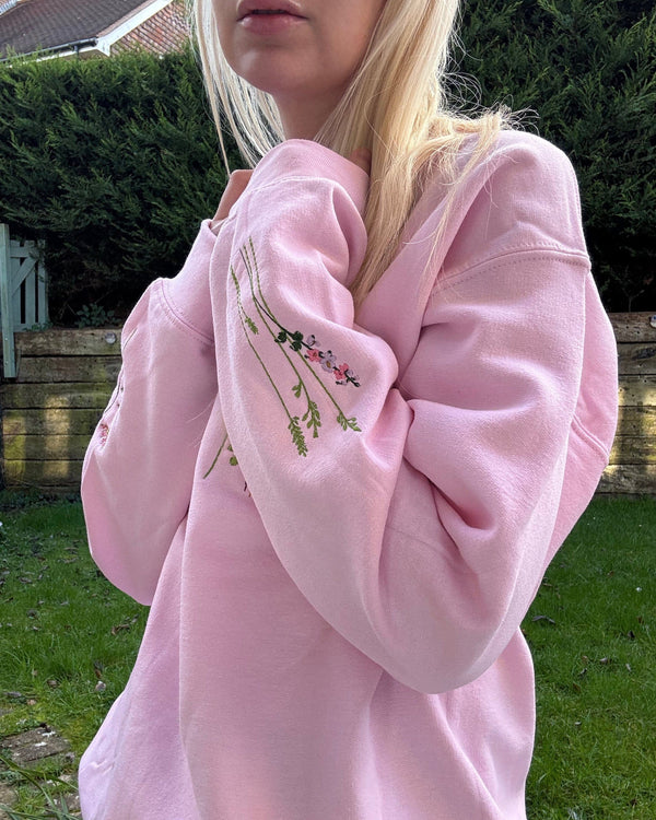 Enchanted Elf Garden Embroidered Sweatshirt